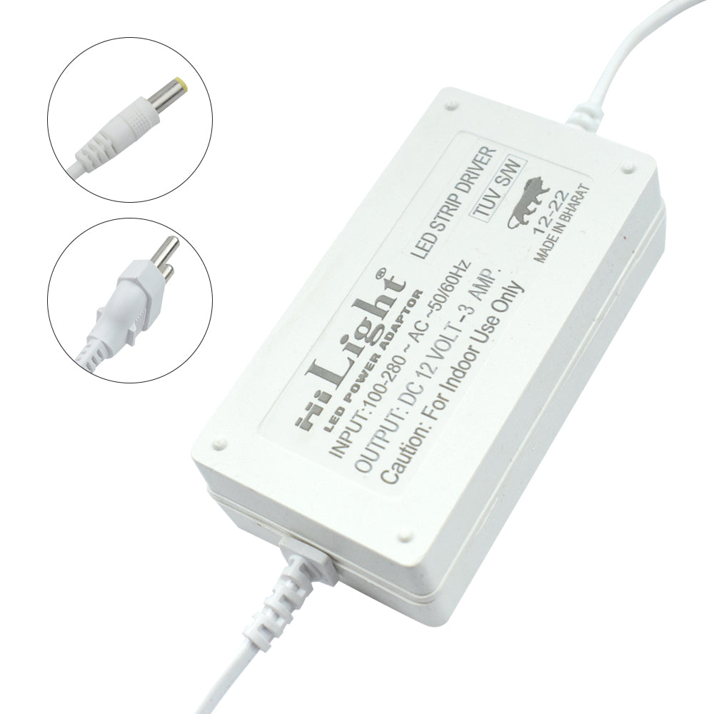 inShareplus 12V 3A 36W LED Power Supply, Transformer, Power Adapter, Low  Voltage, Charger, AC 100-240V to DC 12V, Use for LED Strip Light