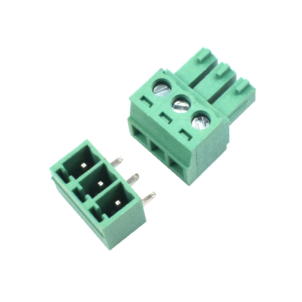 3 Pin Male and Female Pluggable Terminal Connector Right Angle Pitch 3