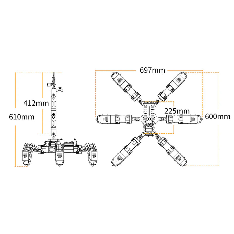 SpiderPi Pro: Hiwonder Hexapod Robot with AI Vision Robotic Arm