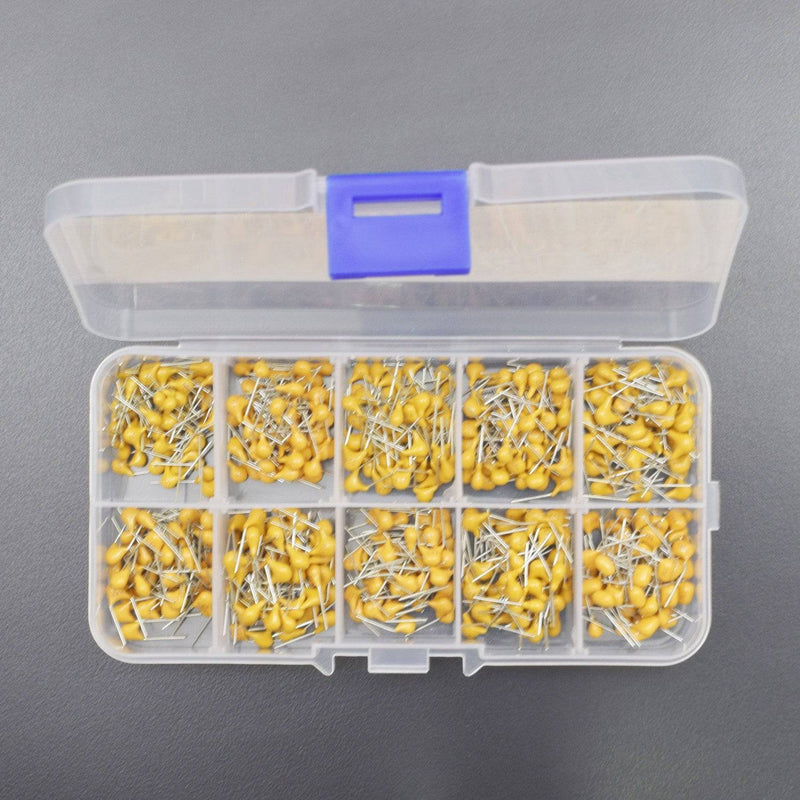 500PCS 10Values 0.1uF~10uF Multilayer Monolithic Ceramic Capacitor Assorted kit with Plastic Box