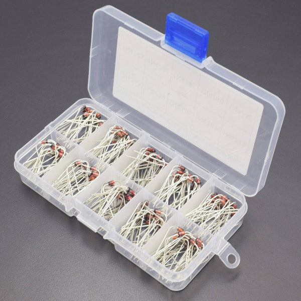 Zener Diodes Kit, 1W Axial Leads Through Hole Power Diode Assorted Assortment Box Kit Set, 1N4738~1N