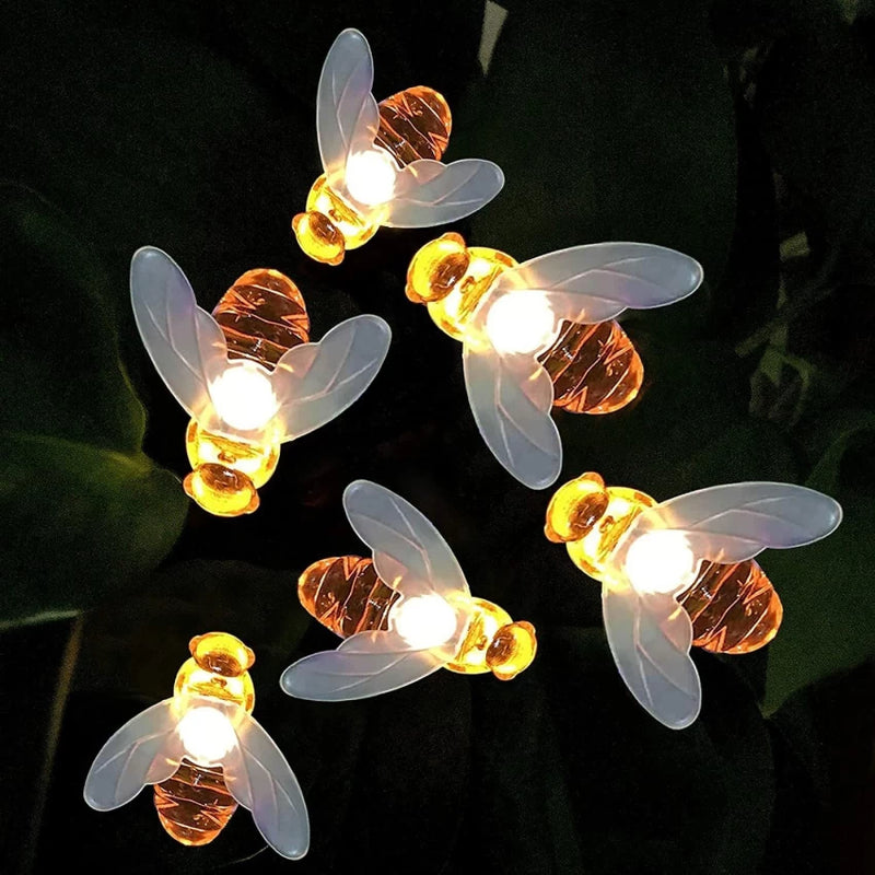 Honey Bee String Lights, 16 LEDs String Lights, Indoor/Outdoor Garden