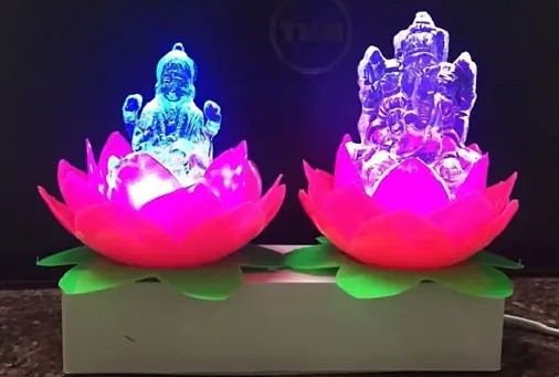 Laxmi Ganesh Lotus LED Colour