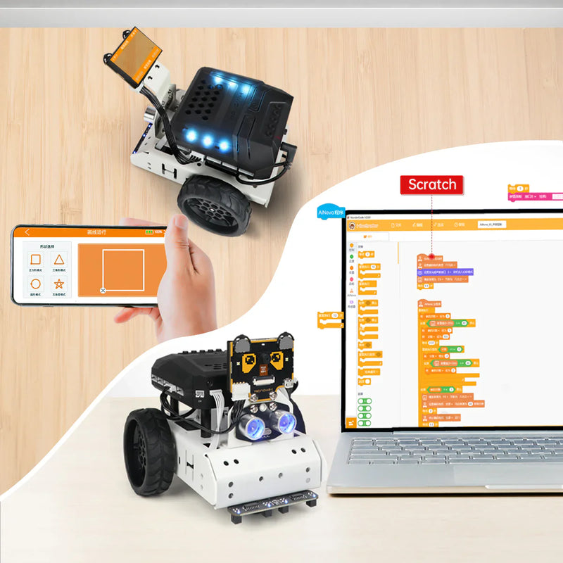 AiNova Intelligent Vision Robot Car Graphical Python/ Scratch Program