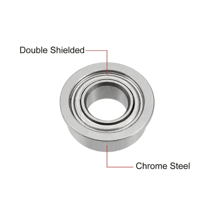 Universal Flange Ball Bearing 4x8x3mm Shielded Chrome Steel Bearings