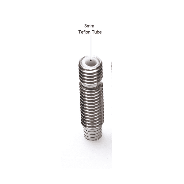 V6 Heat Break Hotend Throat With Teflon Tube for 3.0 mm Filament