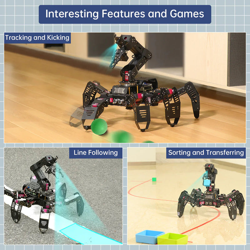 SpiderPi Pro: Hiwonder Hexapod Robot with AI Vision Robotic Arm