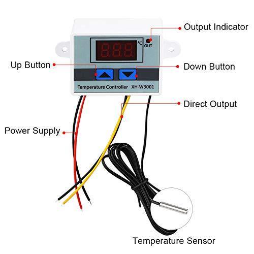 XH-W3001 DC 12V 120W Digital Display LED Temperature Controller with Thermostat Control Switch Probe