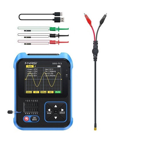 FNIRSI TC3 Digital Oscilloscope Transistor Tester Function Signal Generator 3 in 1