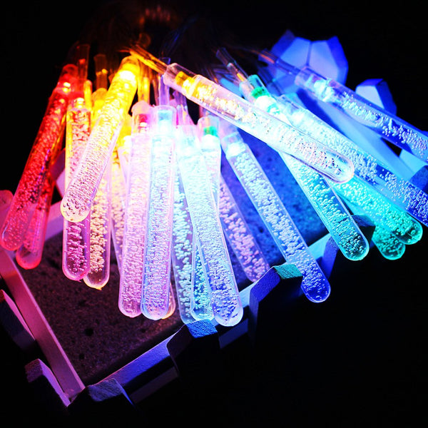 Water Bubble Test Tubes Led Fairy String Lights, 16 LED Tubes Multicolor