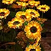 Sunflower Solar Yellow Flower Lights Outdoor Decorative Waterproof-Pack of 2