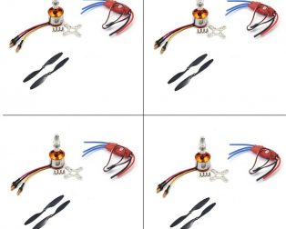 Set of 4 A2212 1400KV Brushless Motor for Drone with SimonK 30A ESC and Orange 1045 Propeller Set