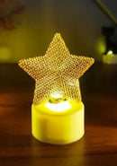 Star shape metal Flameless and Smokeless Decorative Candles Acrylic Led