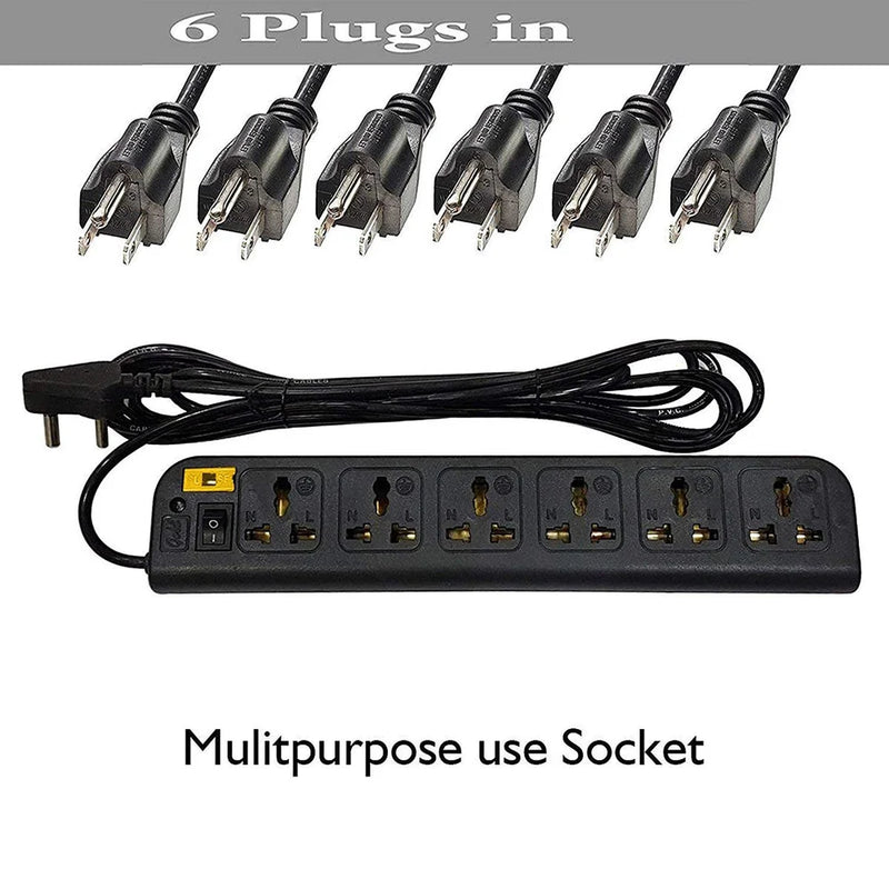 6+1 Mini Strip Extension Cord ;Surge Protector with 1 switch 240v 6 Socket Extension Boards