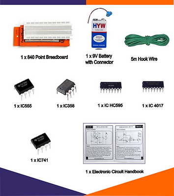 Electronic Components Kit with 300+ Components and Tutorial Book (BASIC KIT)