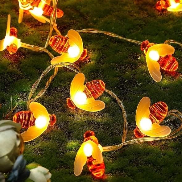 Honey Bee String Lights, 16 LEDs String Lights, Indoor/Outdoor Garden