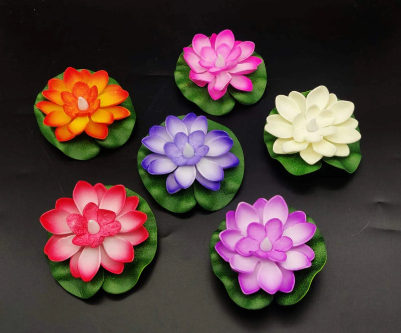 Multicolor Water Sensor Floating Lotus Flower Smokeless Candle/LED Tealight