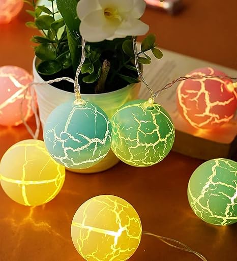 Cracked Balls Fairy Lights Battery Operated 14 LED Cracked Balls String Light for Diwali, Christmas, Kids Room, Party, Cafe Decoration-3METER