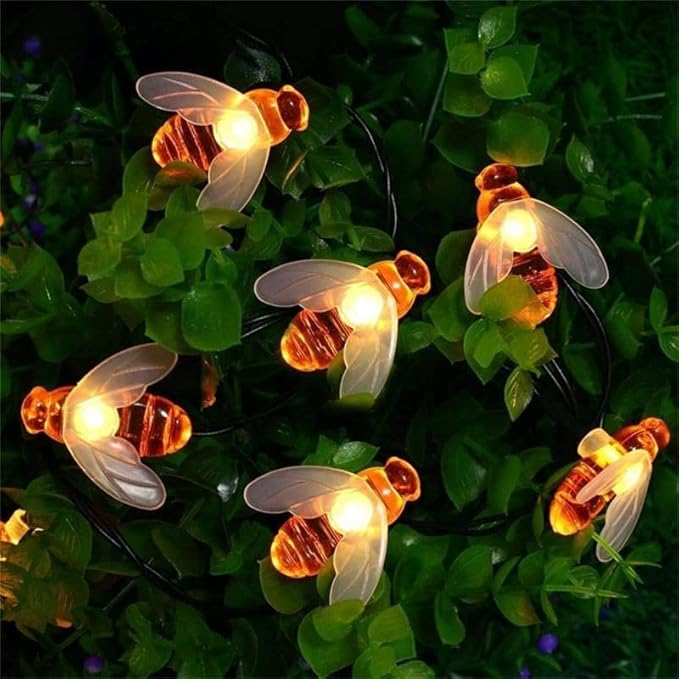 Honey Bee String Lights, 16 LEDs String Lights, Indoor/Outdoor Garden