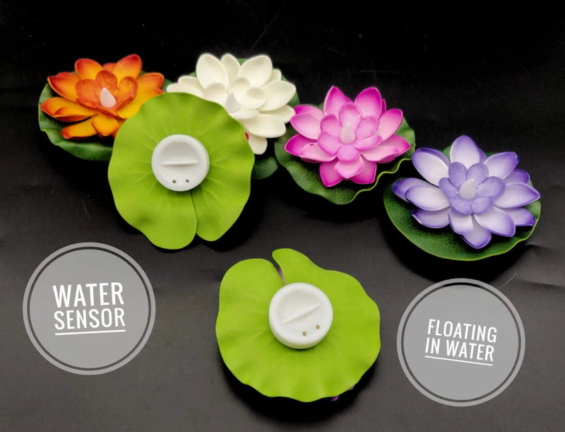 Multicolor Water Sensor Floating Lotus Flower Smokeless Candle/LED Tealight