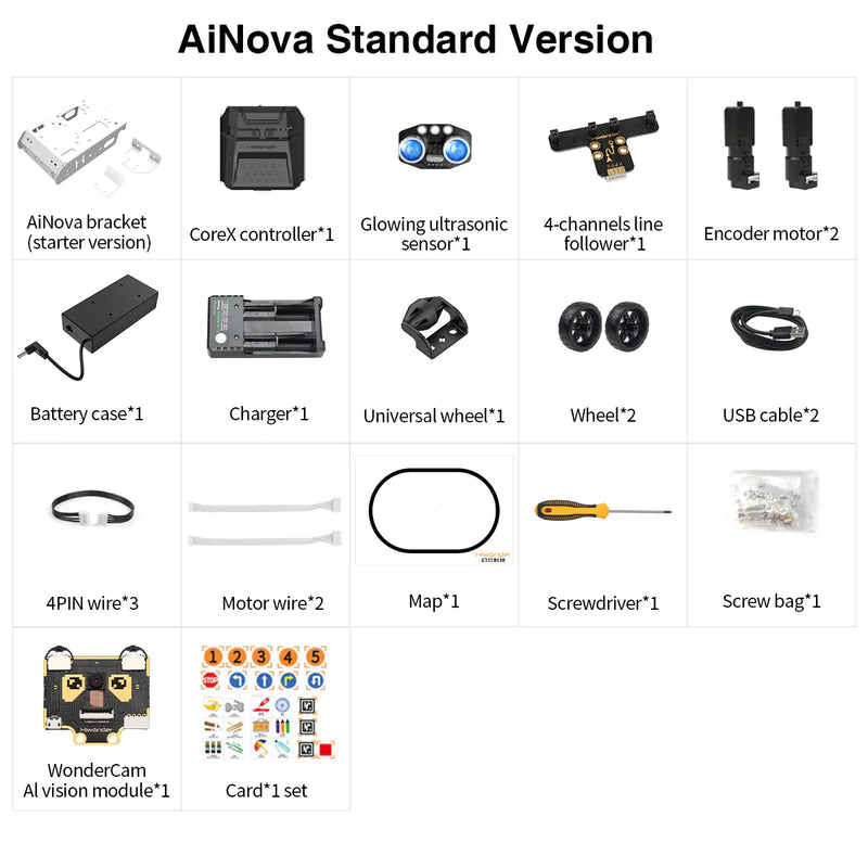 AiNova Intelligent Vision Robot Car Graphical Python/ Scratch Program