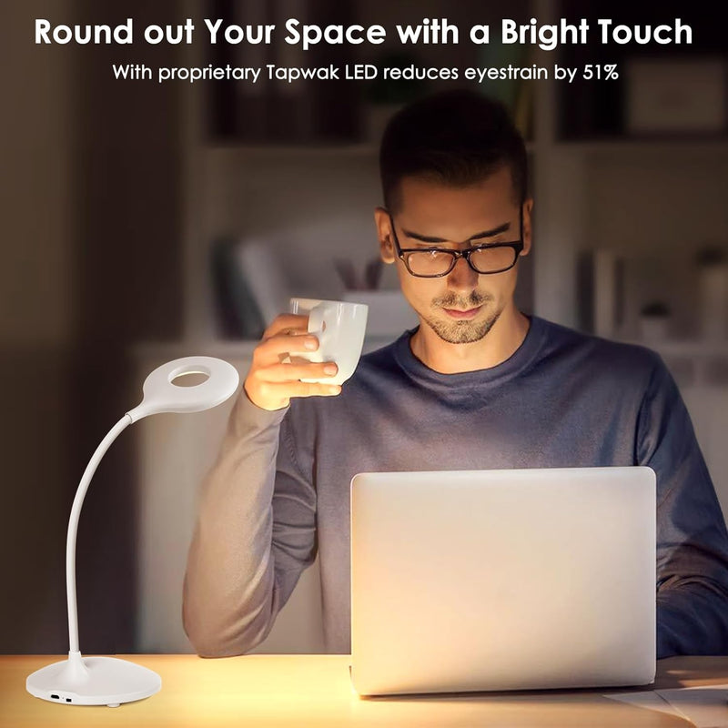 LED Desk Lamp Portable Night Lamp Round Shape and Touch to ON/OFF