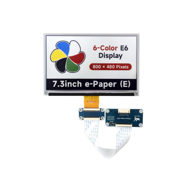 7.3inch 6-Color E-Paper Display, Low Power Consumption, 800×480 pixel