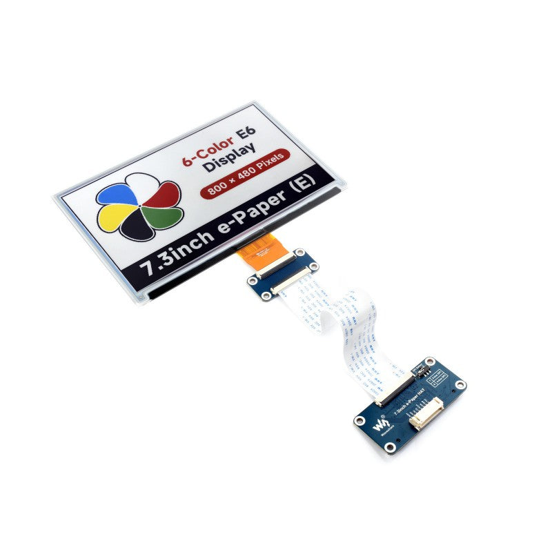 7.3inch 6-Color E-Paper Display, Low Power Consumption, 800×480 pixel