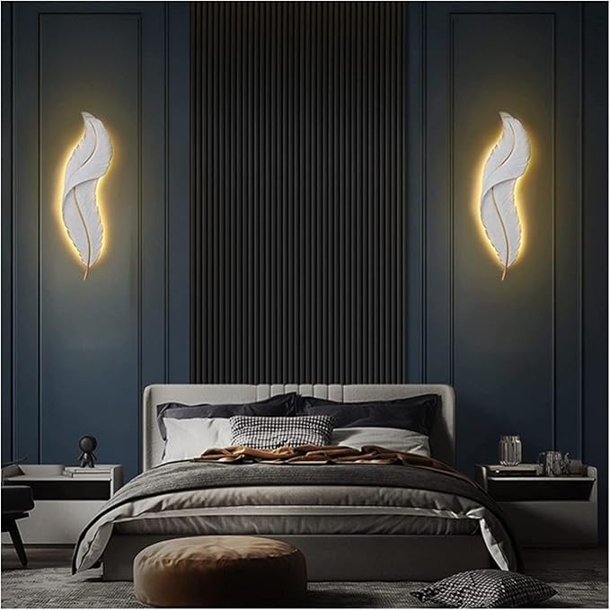 Feather Wings Wall Light White/Golden Color