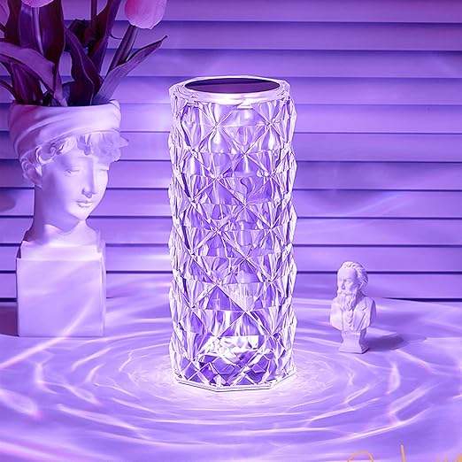 LED Multicolor Touch Sensitive Crystal Diamond Table Lamp