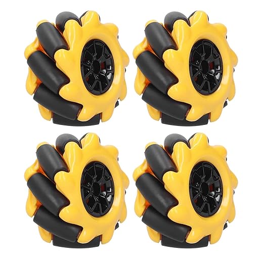 48 mm Mini Wheel with attachments Firm Robot Wheel, 48Mm For Diy Smart Car Accessories (Pack of 4)