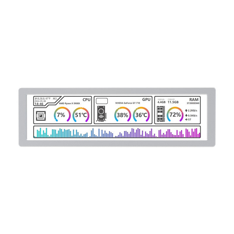 USB Monitor, AIO LCD Screen, Type-C Interface, CNC Metal Case