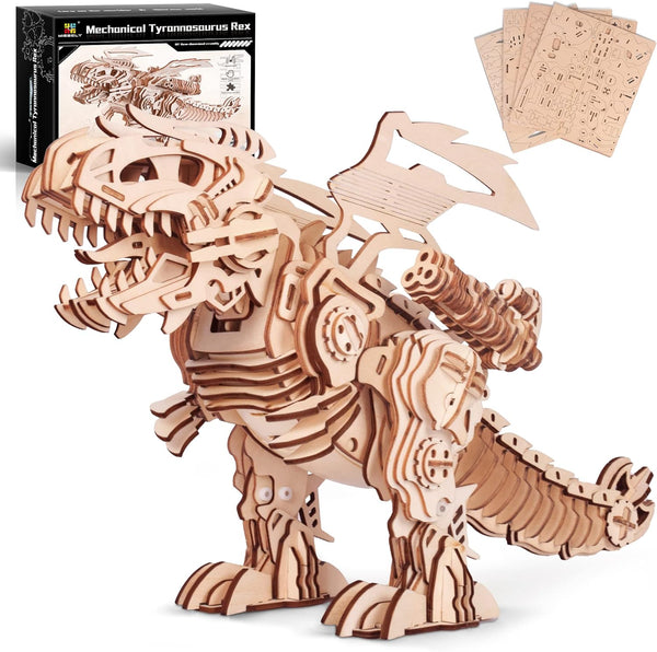 3D Wooden Puzzles for Adults - T-Rex Dinosaur Model Kits