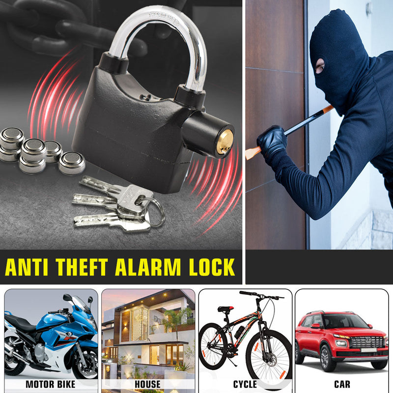 Alarm Lock Padlock Anti-Theft Security System Door Safety Lock  (Black)