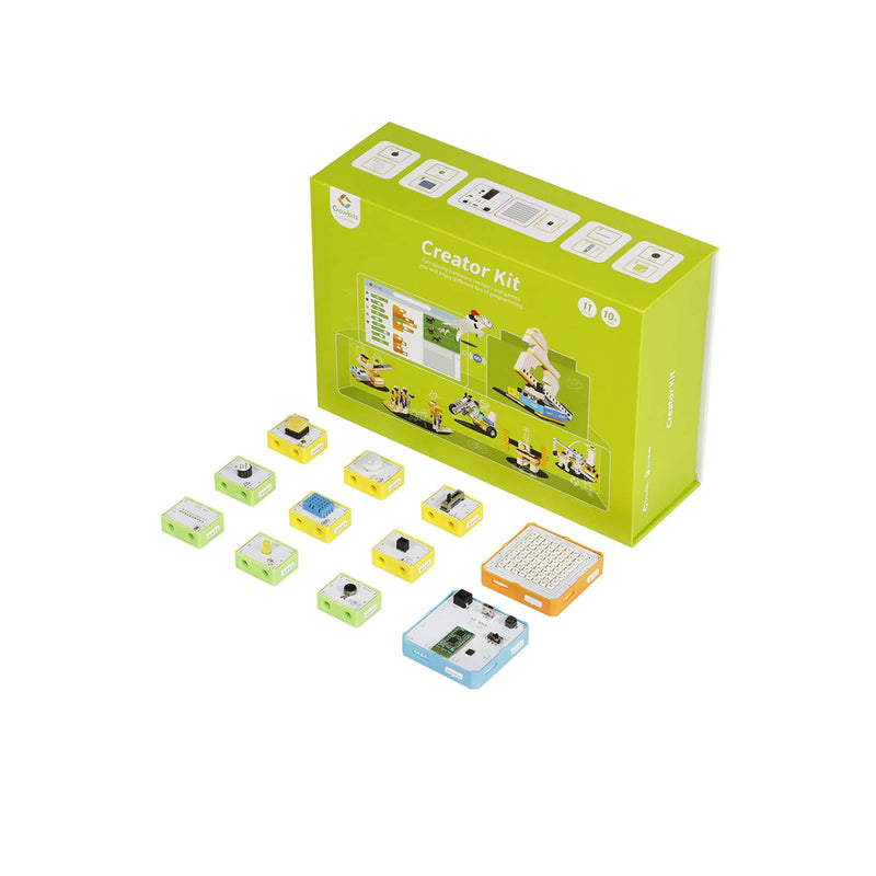 Crowbits-Creator Kit Based on Arduino, 12-in-1 STEM Toy for Kids, Educational Science Experiment Set, Coding Block Sensor Module, Crowbits Creator Kit