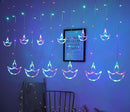 Diya Curtain Pixel LED String Light Multi Color 6 Large &6 Small Diyas