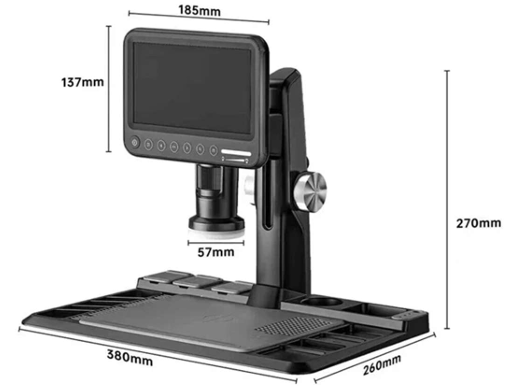 7 Inch LCD Digital Microscope 1600X (GI318)-Mobile Repair PCB Inspection Microscope