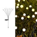 Solar Lights Outdoor 6 LED Warm Light Firefly Lamp for Home Garden Waterproof Decoration-Pack of 2