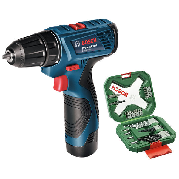 Bosch GSR120-Li Cordless Drill Driver With X-Line 38 Pc Kit