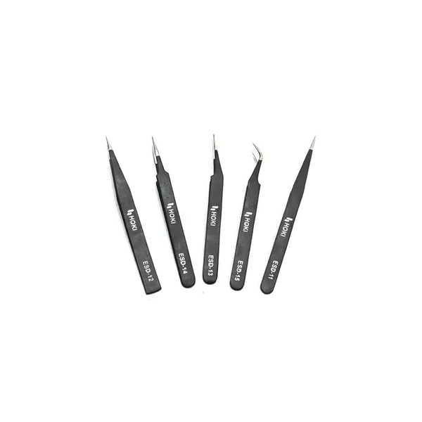 HOKI Anti-static Stainless Steel ESD Precision Tweezers Set