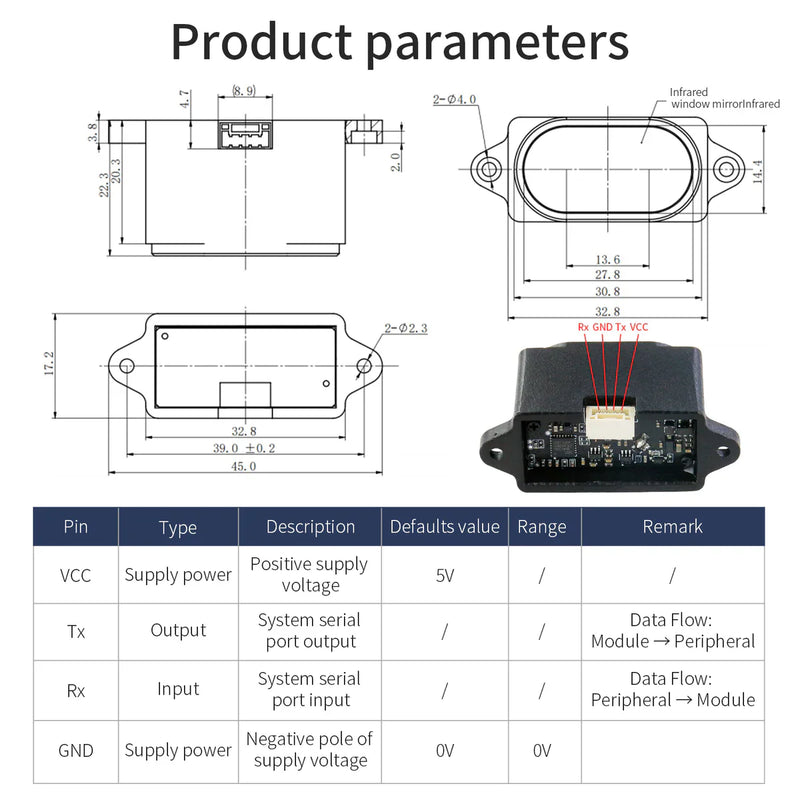 YDLIDAR SDM15 Outdoor 15M Single Point Ranging Laser Sensor