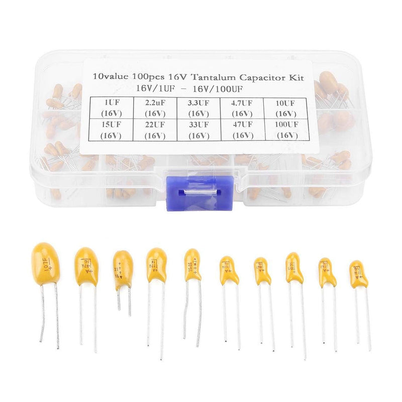 10 Values 16V 1uf-100uf Tantalum Capacitor Assortment Kit Assorted Capacitor Kit