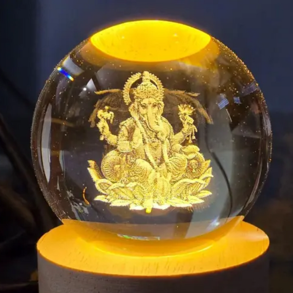 3D Crystal Ball Night Light (GANESH JI)