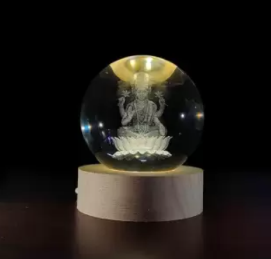 3D Crystal Ball Night Light (LAXMI JI)