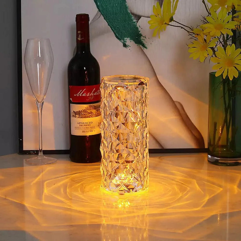 LED Multicolor Touch Sensitive Crystal Diamond Table Lamp