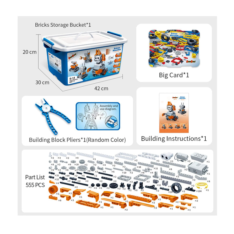 BanBao 6 in 1 Ultrasonic Wave Obstacle Avoidance Robot, Building Blocks, Blocks Robot Building Kit