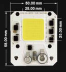 White color-50W 32V COB LED Chip 5850(58X50mm)