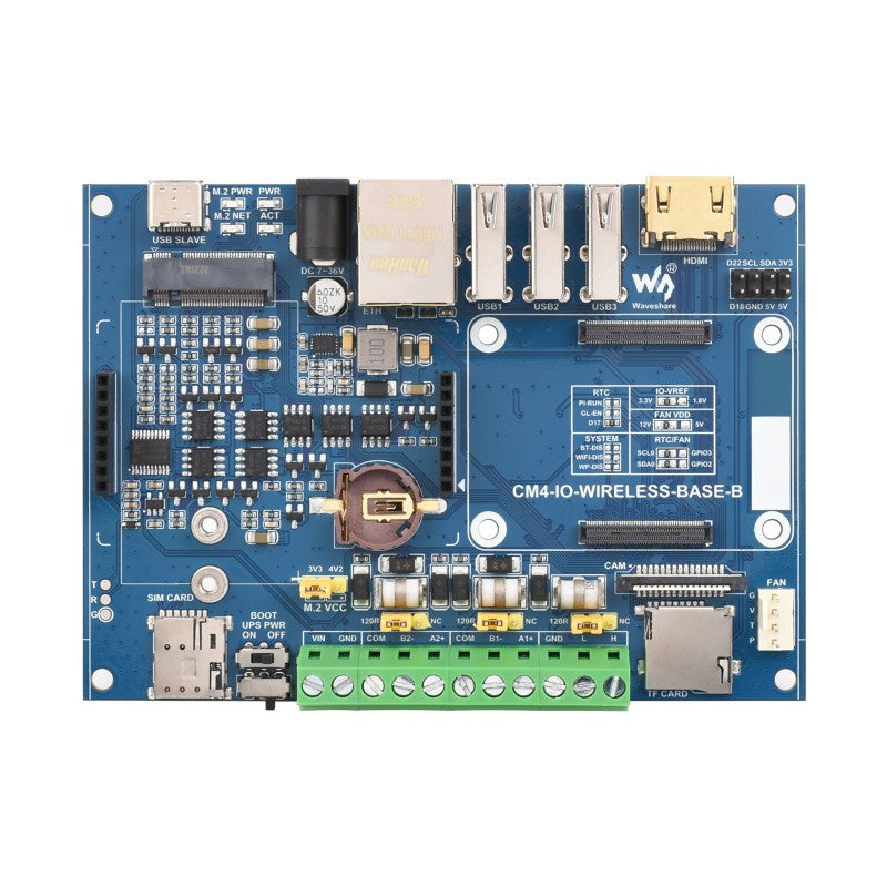 Industrial IoT 5G/4G Wireless Expansion Module Designed for Raspberry Pi Compute Module 4, With UPS Module