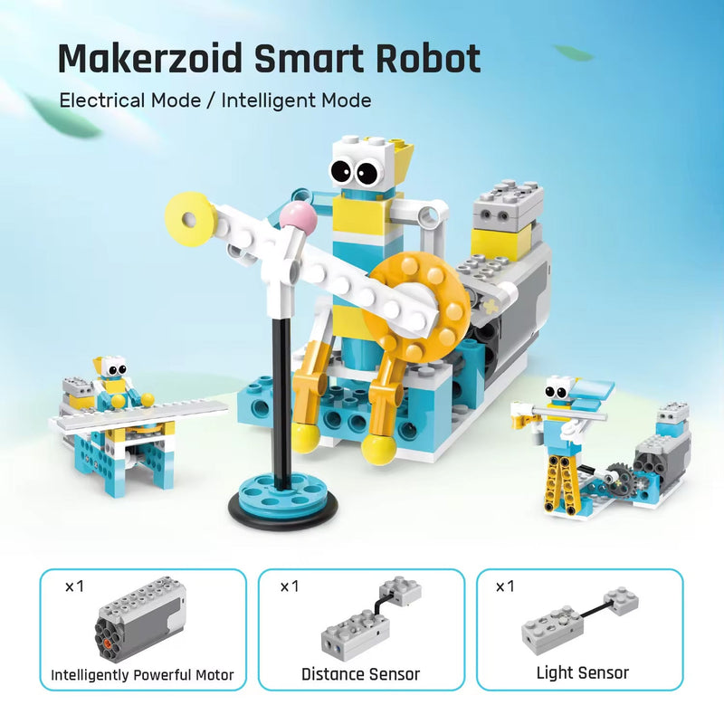 makerzoid 72-in-1 Smart Robot Kit Intelligent DIY Robotics Kit Educational Learning Kit STEM Toy For Kids Building Robot Kit Birthday Gift For Kids 6+ Educational Robot Kit For Children