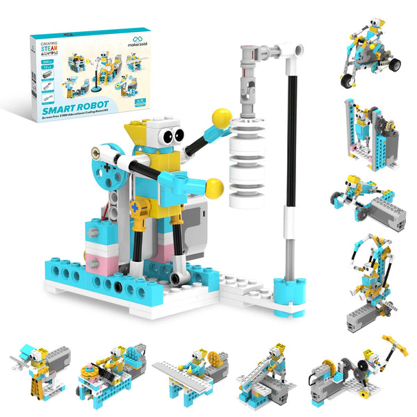 makerzoid 72-in-1 Smart Robot Kit Intelligent DIY Robotics Kit Educational Learning Kit STEM Toy For Kids Building Robot Kit Birthday Gift For Kids 6+ Educational Robot Kit For Children